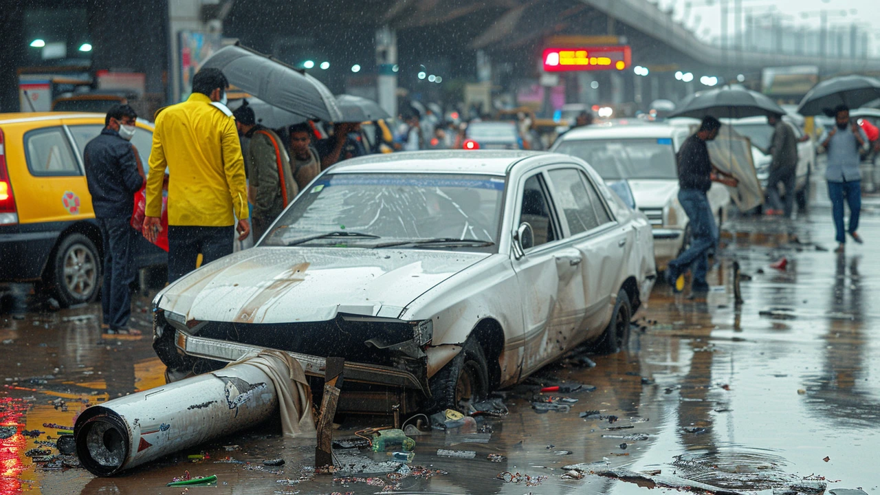 दिल्ली हवाई अड्डे की छत गिरी: भारी बारिश से कई लोग घायल, कई गाड़ियाँ क्षतिग्रस्त